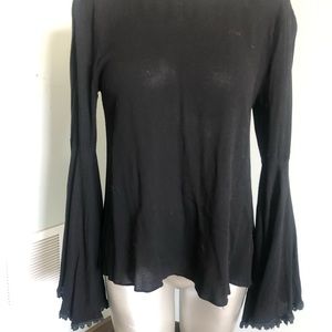 Bell sleeved black blouse size small